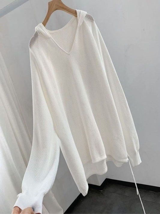 Hooded Knit Cardigan Lazy Style, YM260