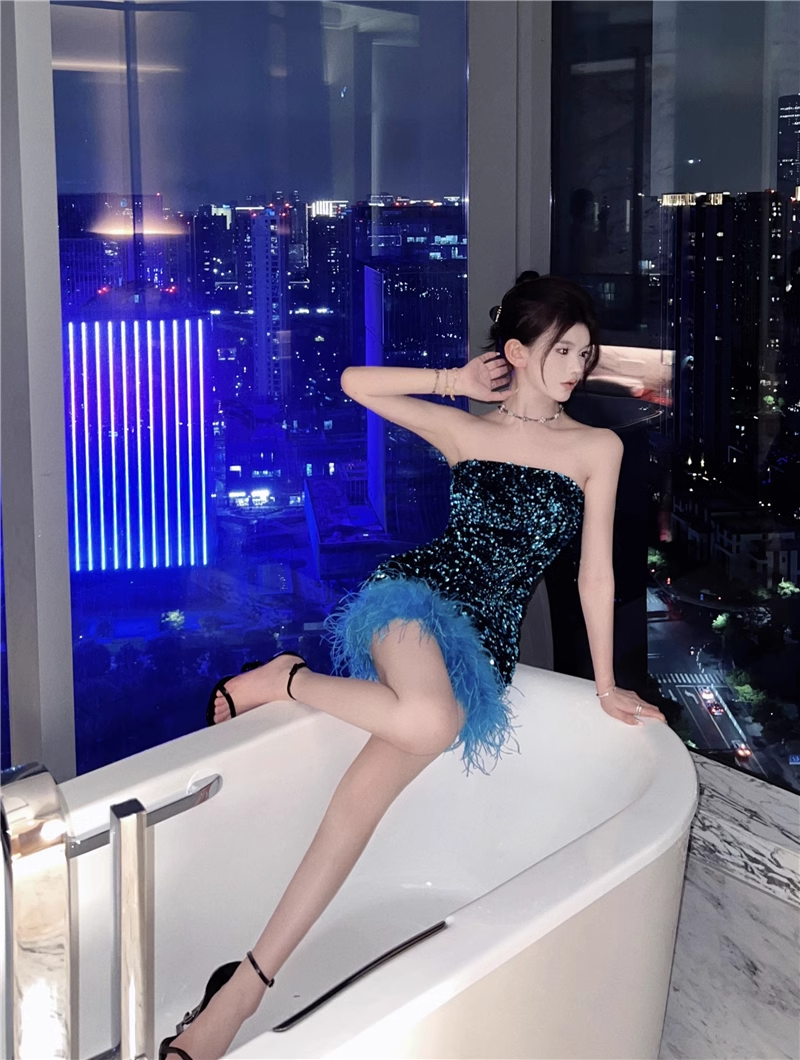 Strapless Sequins Dress YM1229