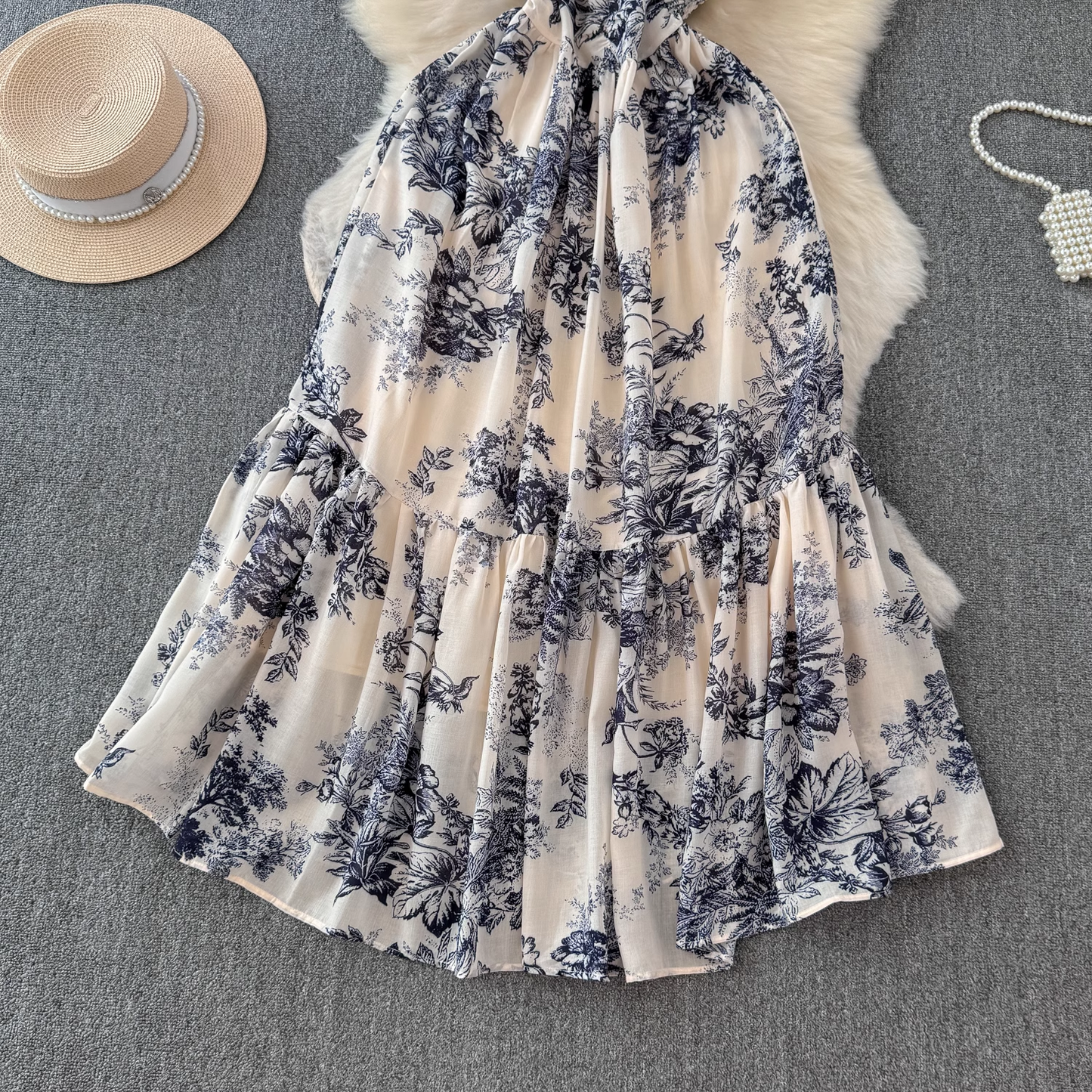 A-line V Neck Vacation Dress YM1419