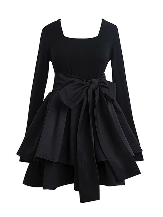 A-line Black Short Dress YM708