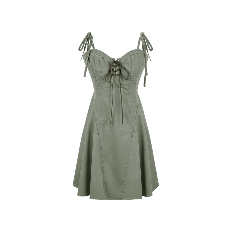 V-neck suspender dress YM1276