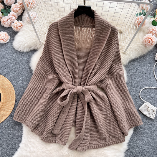 Elegant sweater jacket, versatile fishtail skirt two-piece trendy set,black dress YM615