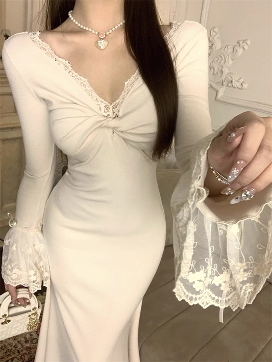 New style trumpet sleeve mermaid party dress YM1936