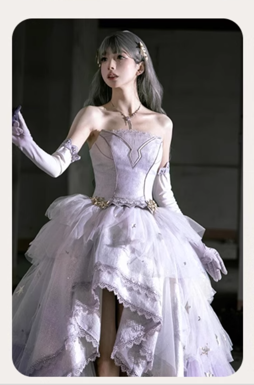 Fantasy Strapless Lace Birthday Princess Party Dress Lolita Dress YM2136