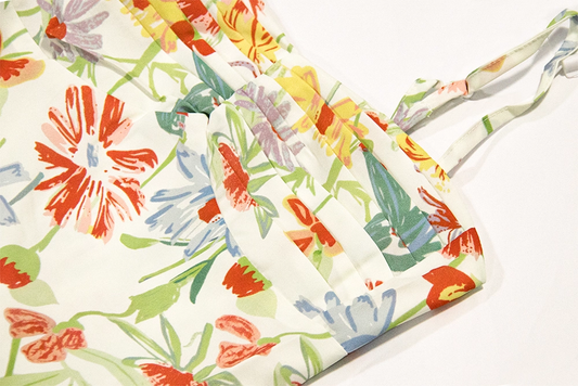 Cute Floral Dress Seaside Vacation Oil Painting Style Suspender Short Dress YM2318