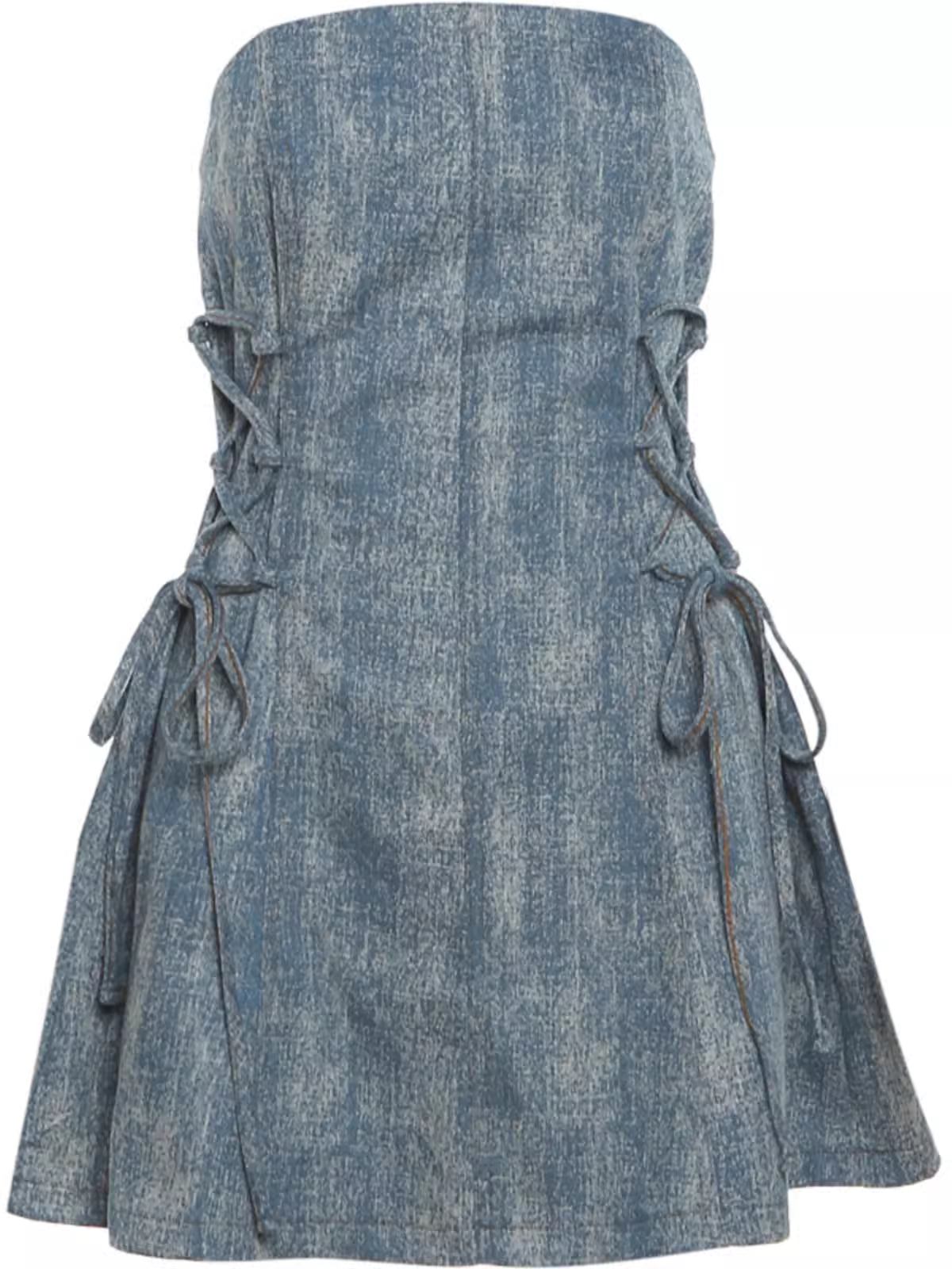 Vintage washed denim tube mini dress YM1319
