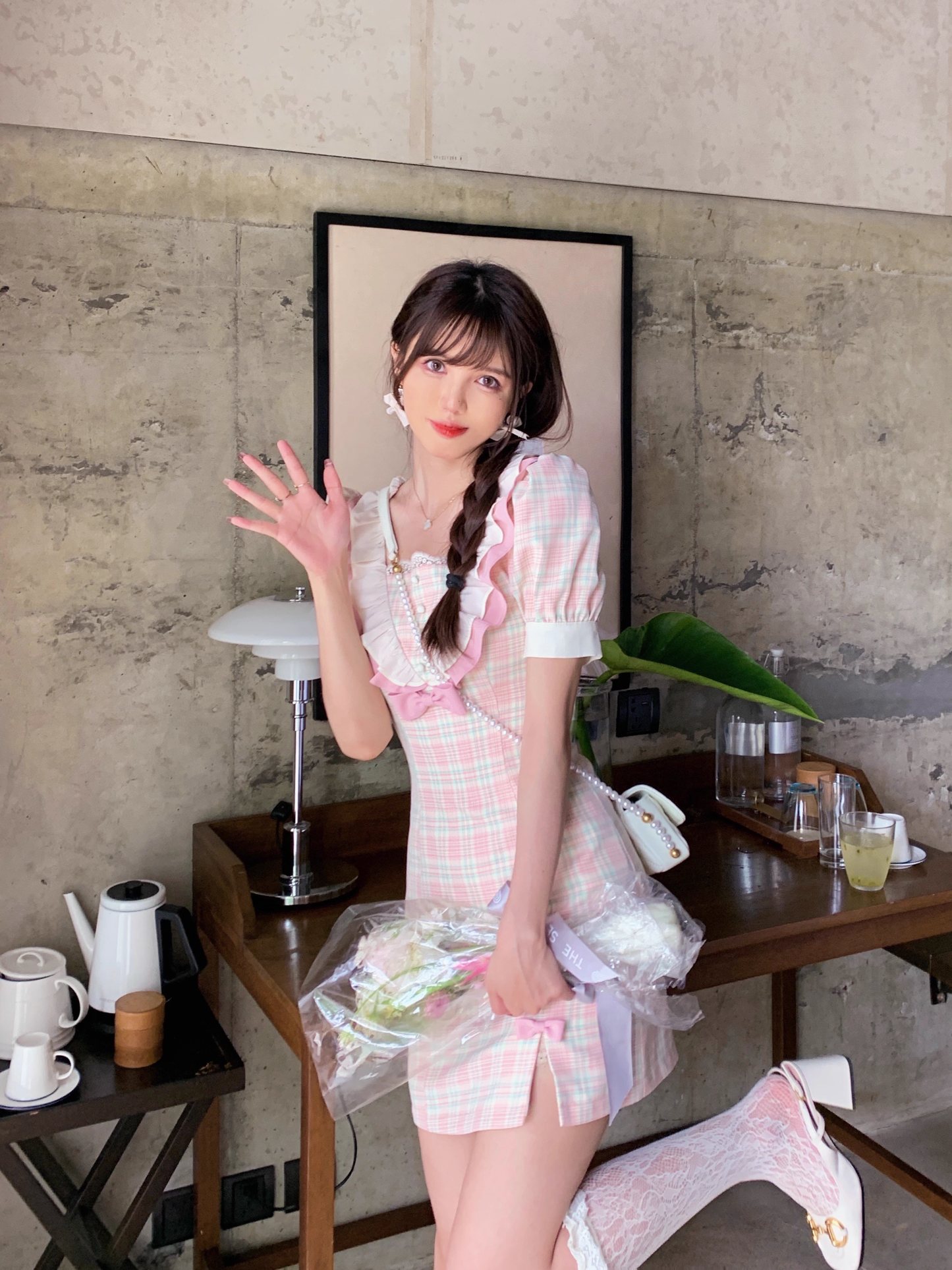 Sexy Square Neckline Dress YM1563