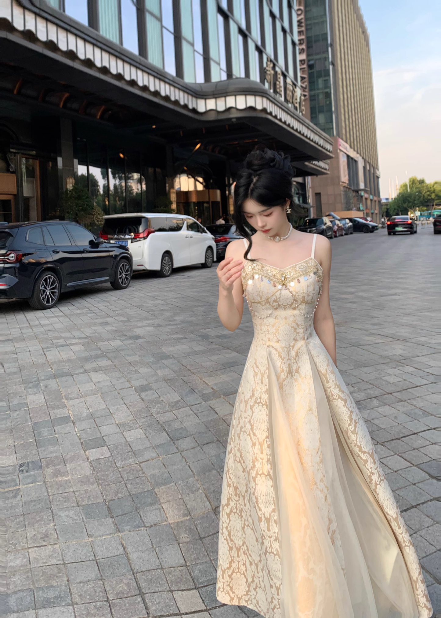 Palace Style Light Dress Sequin Jacquard Birthday Dress New Style YM2033