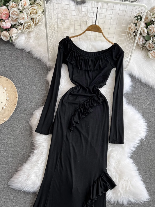 Black Long Sleeves Mermaid Dress YM912