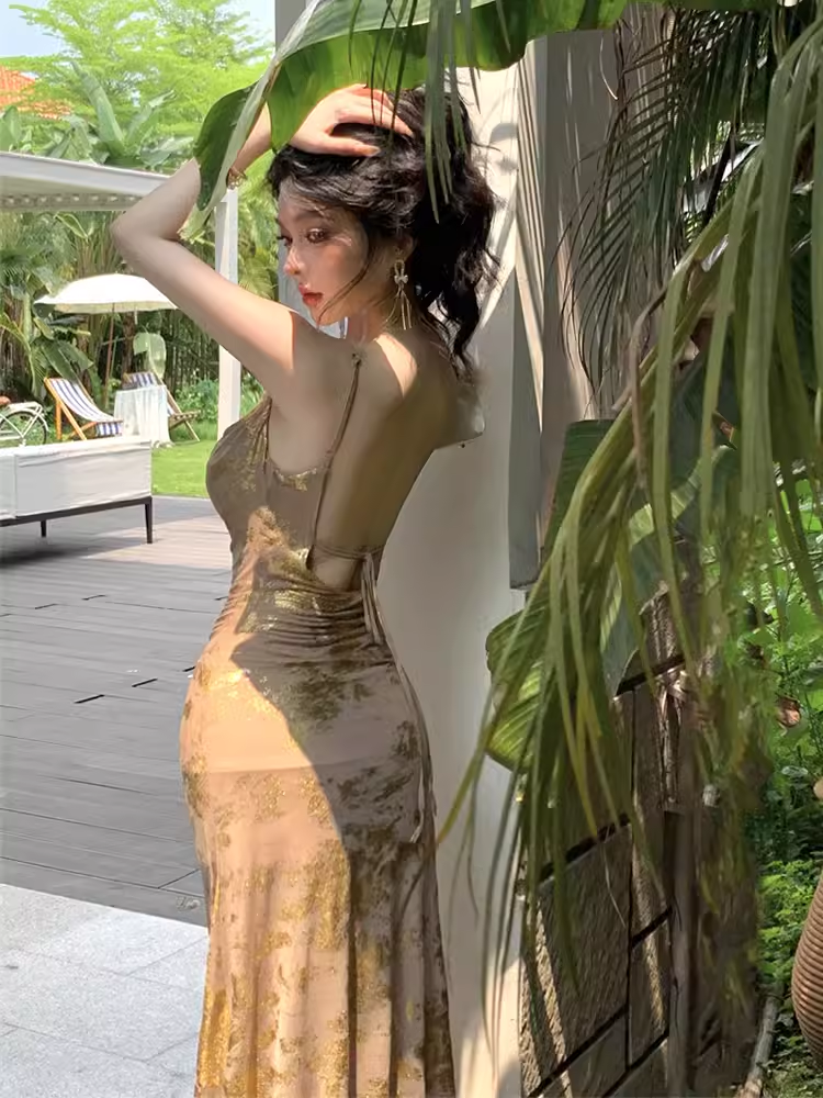 Sexy Backless Long Dress YM1493