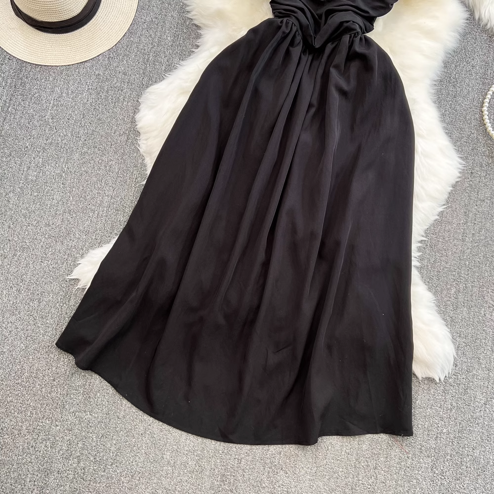 pleated mid-length a-line summer dress YM303