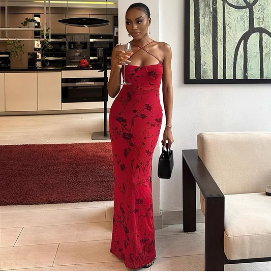 Sexy Red Bodycon Dress YM1370