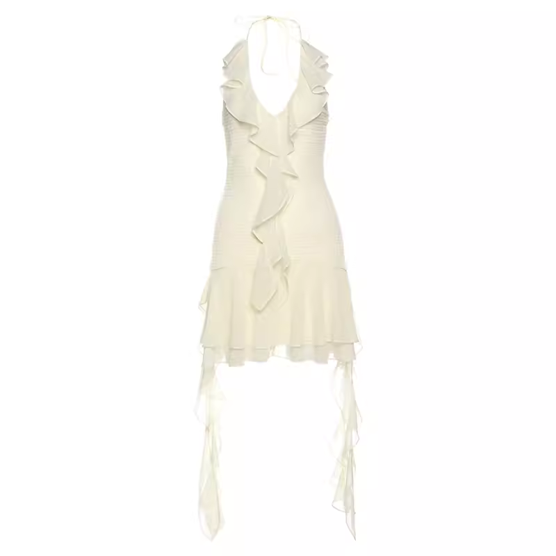 Ruffled patchwork design dress, irregular fairy skirt YM1349