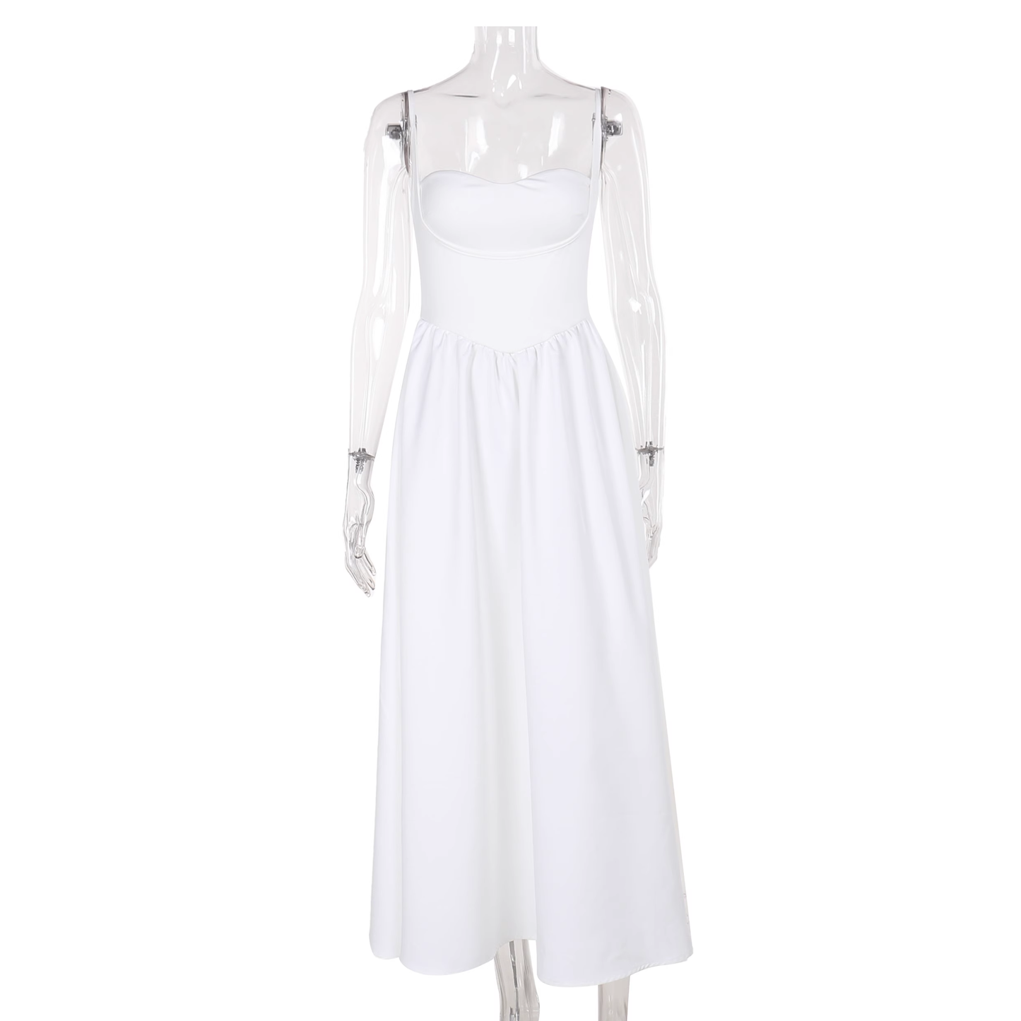 Classy White Straps A Line Party Prom Dress Birthday Outfits YM2018