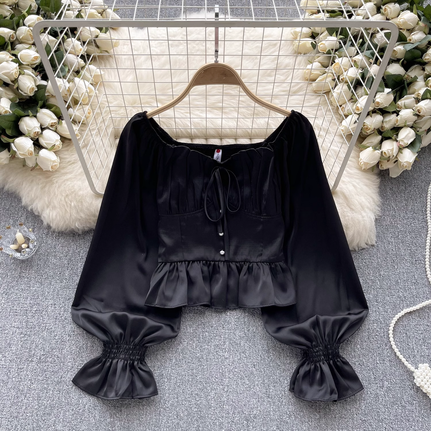 women's autumn long sleeve square collar blouses YM511