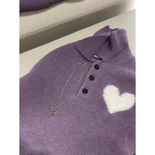 Purple love sweater new style knitted sweater YM1900