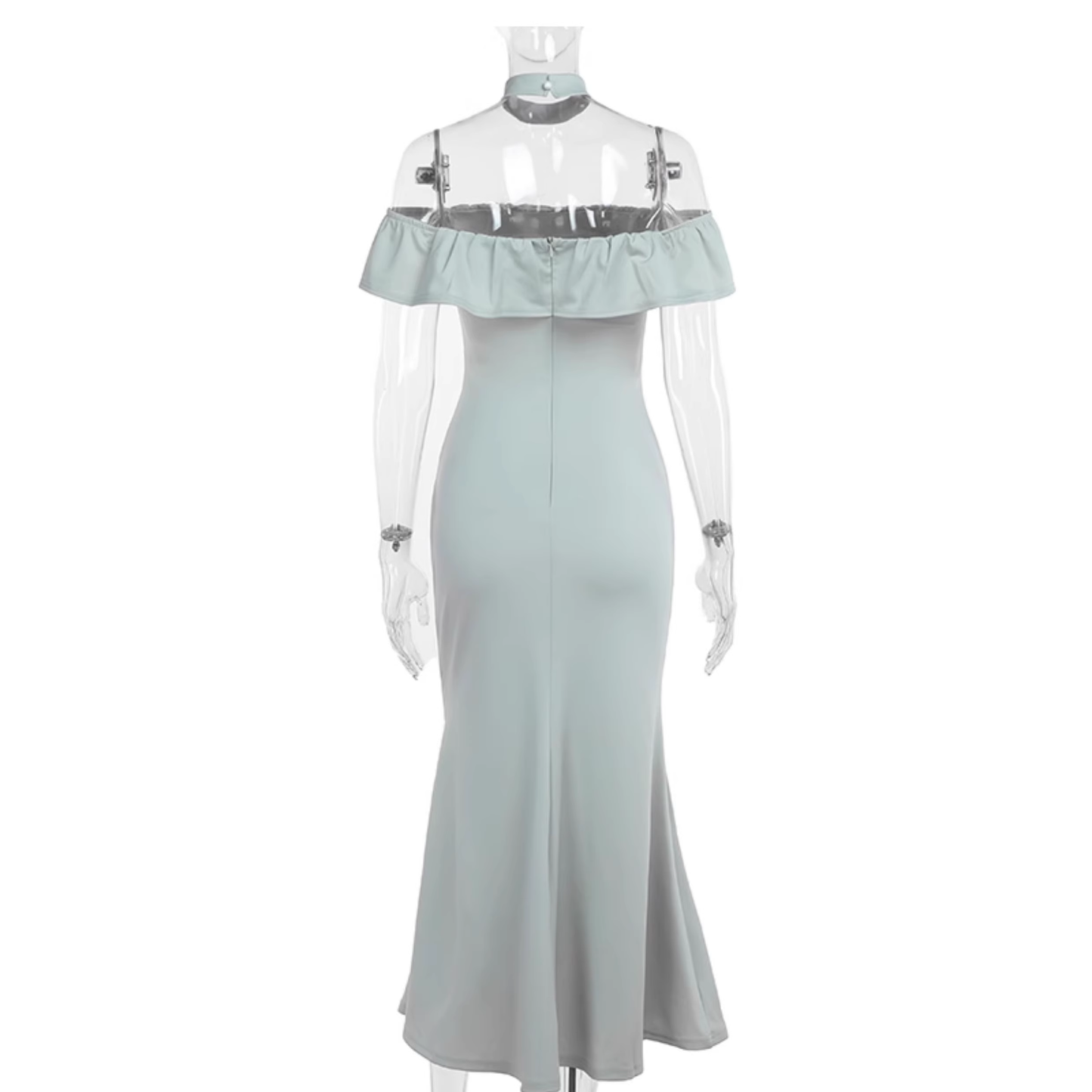 Elegant Off The Shoulder Black Mermaid Long Birthday Dress Vacation Dress YM2244