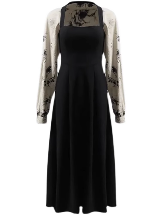 A-line Long Sleeves Casual Dress YM709