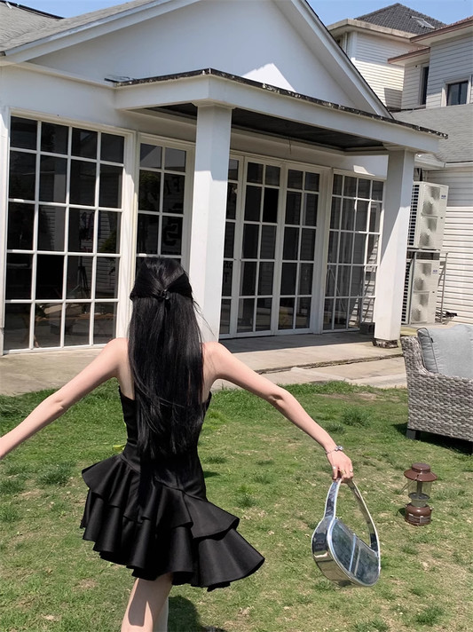 Black A-line Party Mini Dress YM789