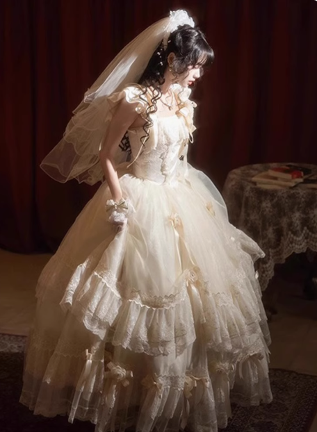 Pretty Long Lolita Dress Fluffy Birthday Princess Dress YM2152