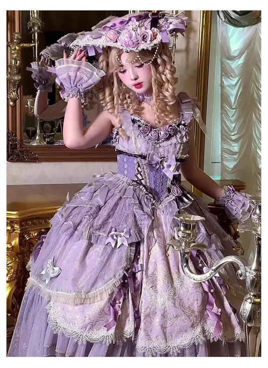 Purple Lolita Evening Dress Birthday Adult Ceremony Lolita Princess Dress YM2140