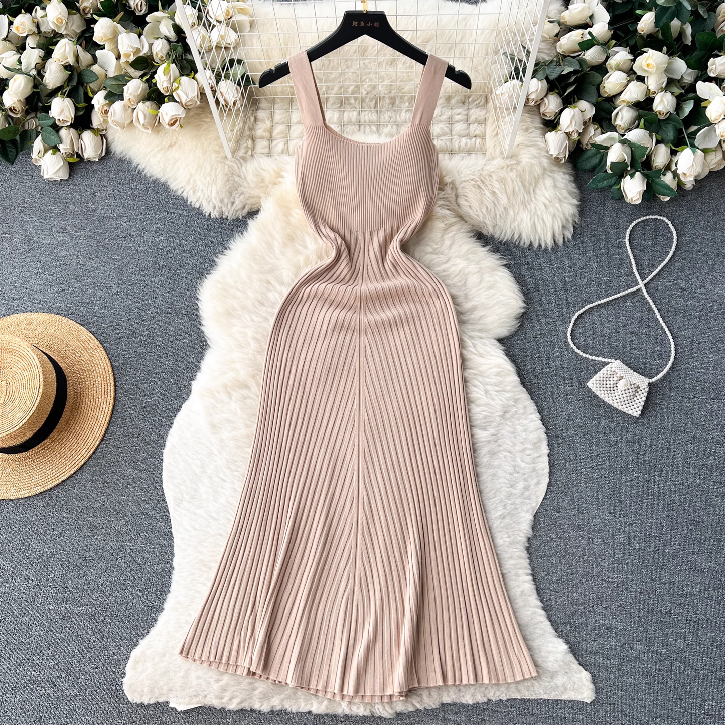 Retro suspender dress women's casual dress YM311