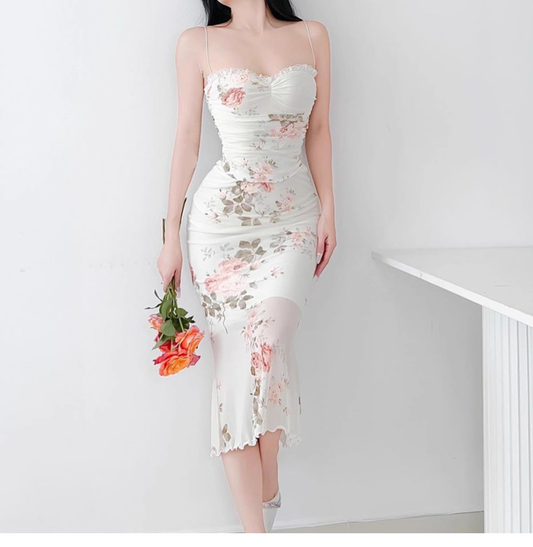 Sexy printed slip summer dress YM913