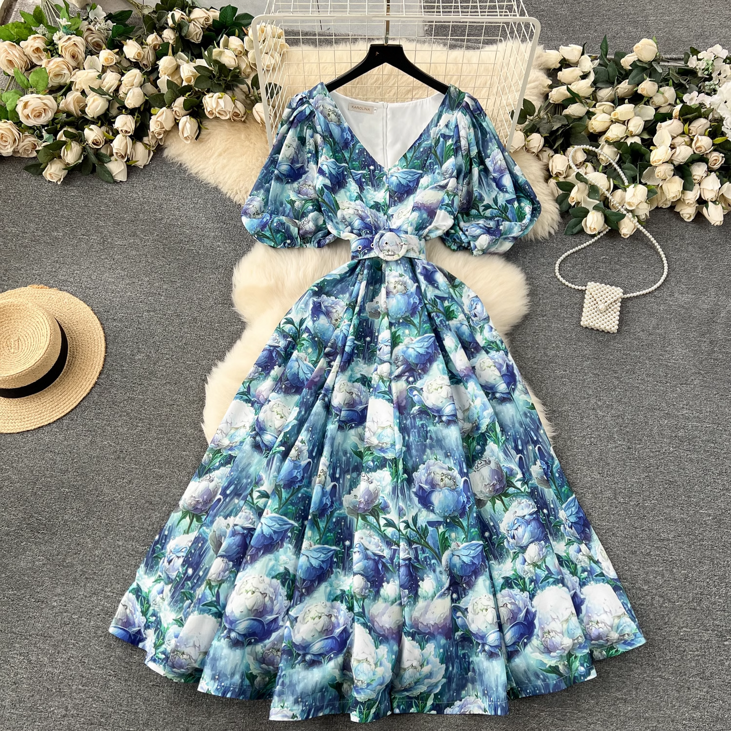 French court style puff sleeve dress YM1195