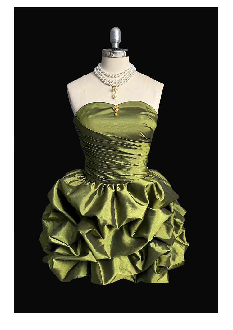 Blue Bubble Birthday Party Dress Strapless Short Evening Dress YM2306