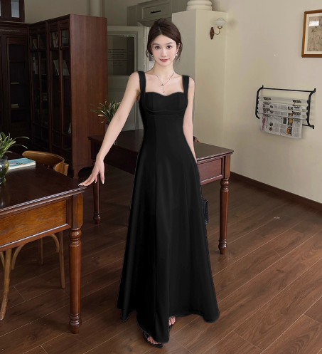 Classy Spaghetti Straps White Sweetheart Neck A Line Long Birthday Outfits Holiday Dress YM2245