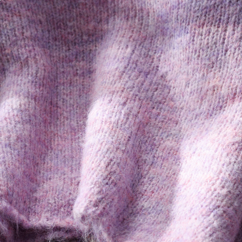 Purple Gentle Style Fake Two-piece Pullover Sweater Women's Loose New Korean Style Ladies Knitted Sweater YM2349