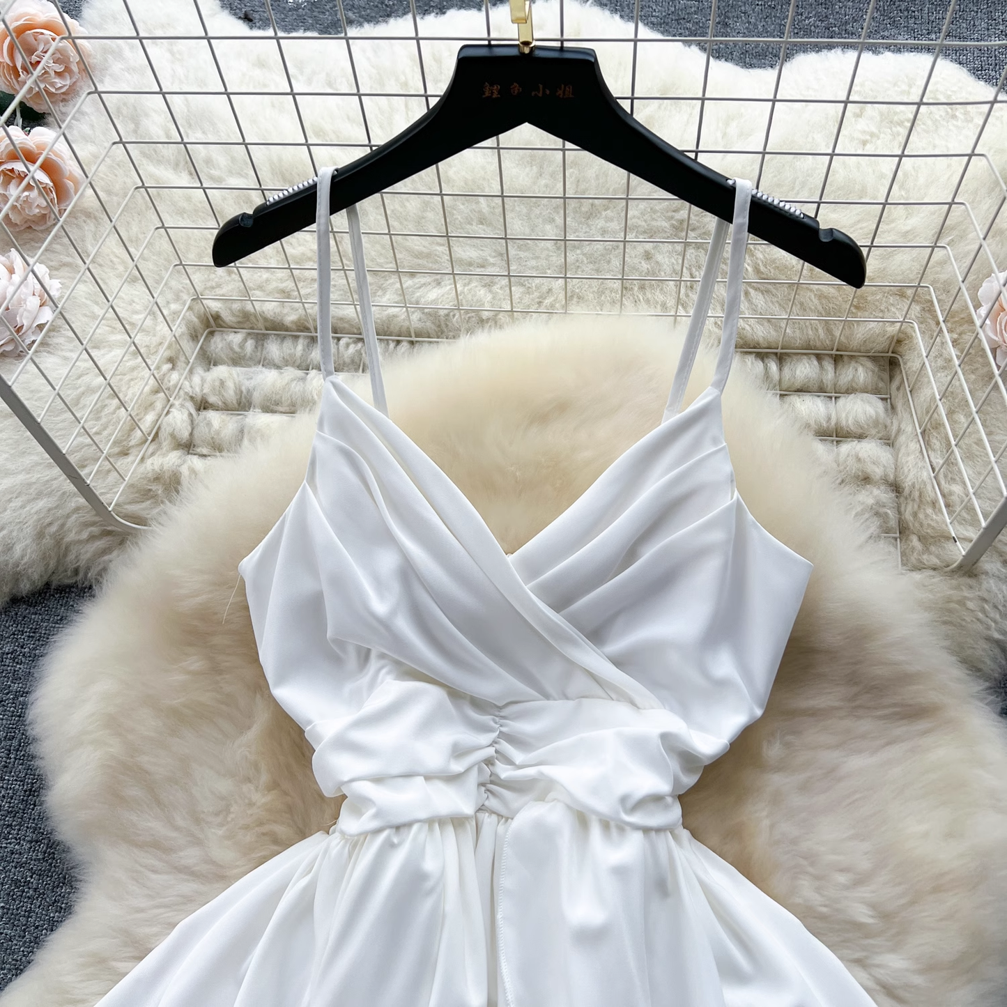 White Ruffle Holiday Maxi Dress, YM166
