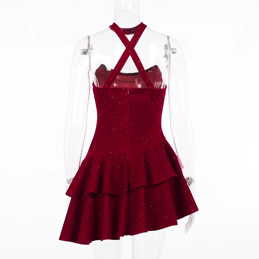 women's red dress with Christmas atmosphere YM920