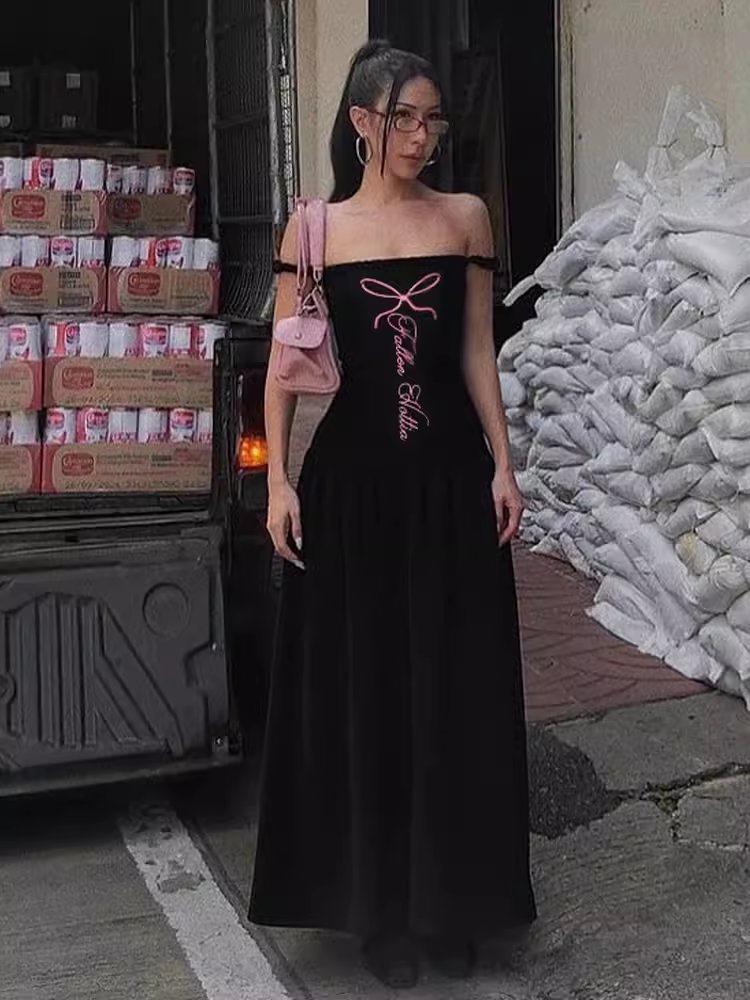 Off the shoulder long dress YM1355