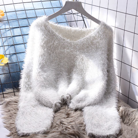 Blue Short Pullover Sweet Soft Knitted Sweater YM2373