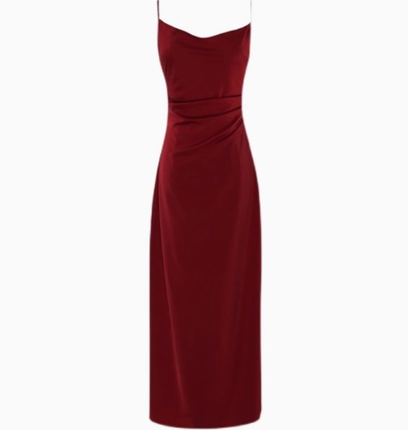 Burgundy sheath sexy spaghetti straps prom dress long party dress YM1952