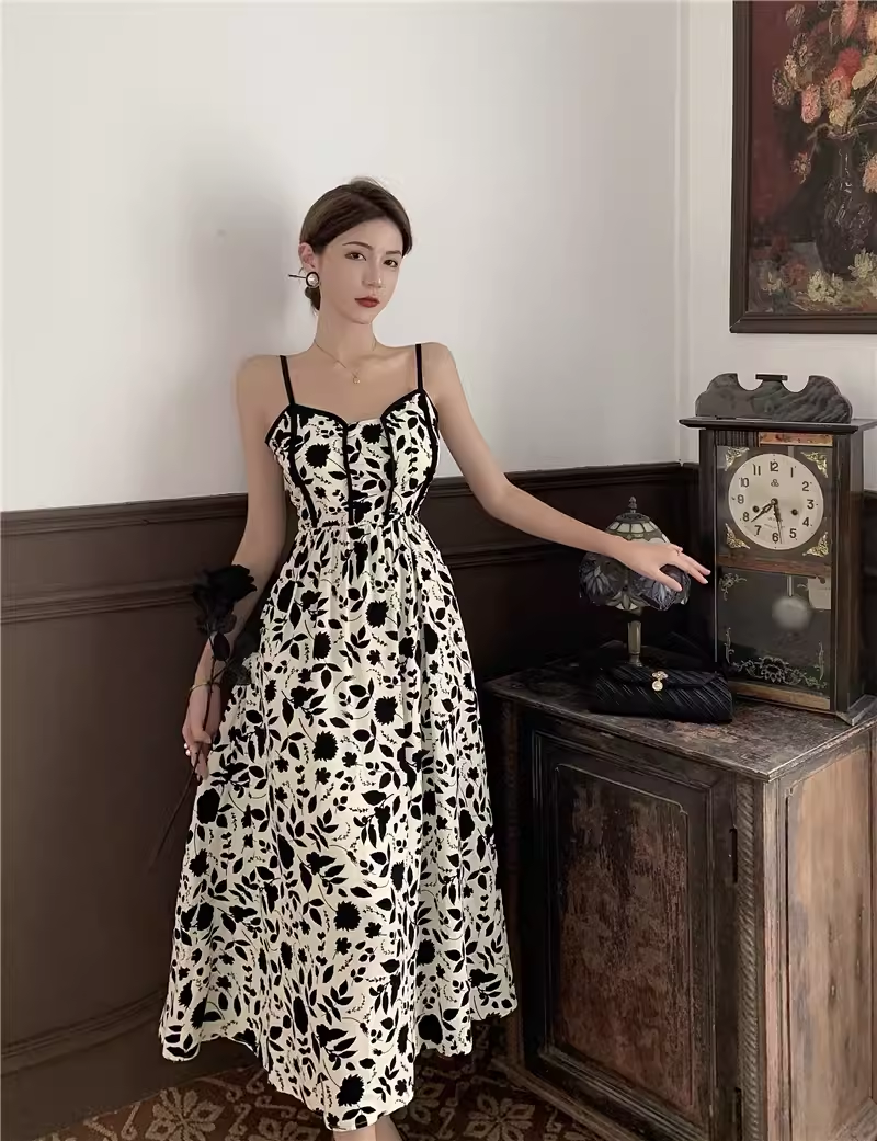 Floral suspender dress YM1546