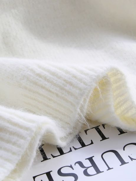 White niche mesh splicing sweet sweater YM1934