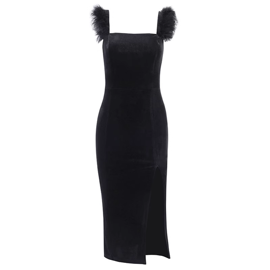 French retro black sheath dress YM731