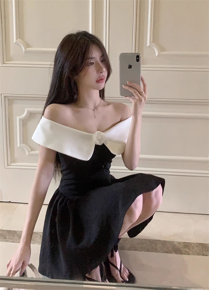 Off the shoulder a-line dress YM1225
