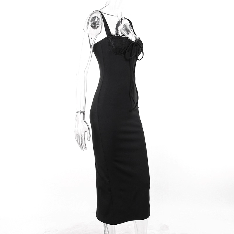 Simple White Lace Sweetheart Neck Sheath Long Birthday Dress Women's Holiday Dress YM2277