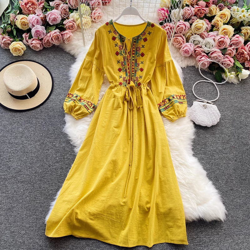 women's beach vacation dress bohemian beach dress YM597