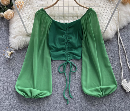 women's summer bubble long sleeve blouses ,YM56