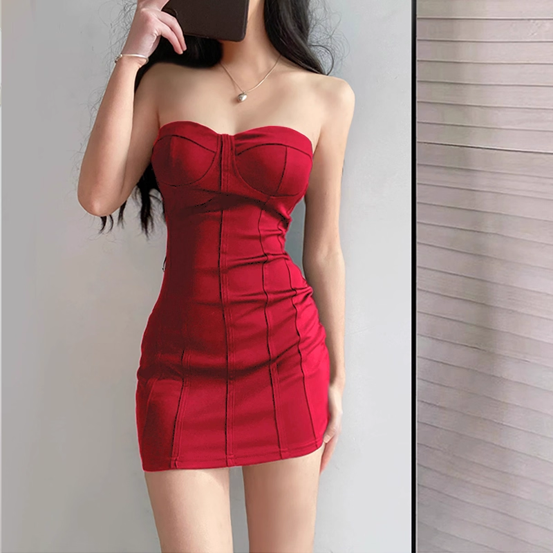 Sexy Strapless Black Sheath Short Party Dress Cocktail Dress YM2192