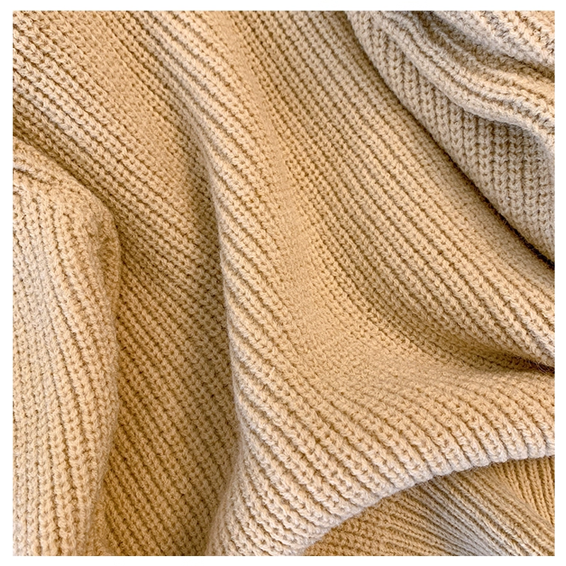 Khaki V-Neck Knitted Sweater Women's Autumn Fashionable Loose Versatile Casual Top YM2294