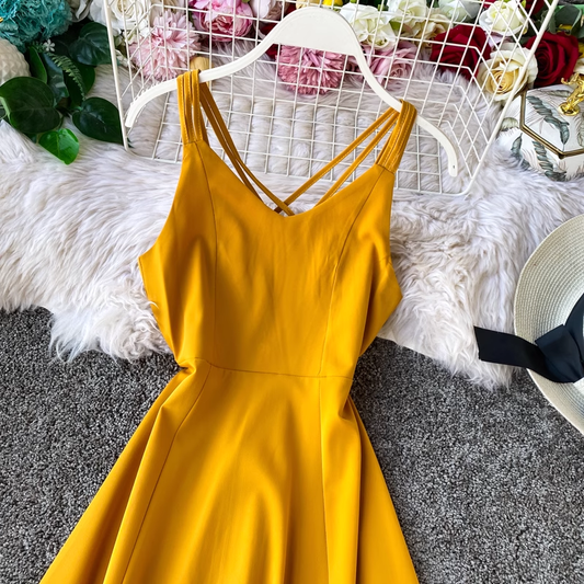Sexy A-line Backless Beach Dress YM591