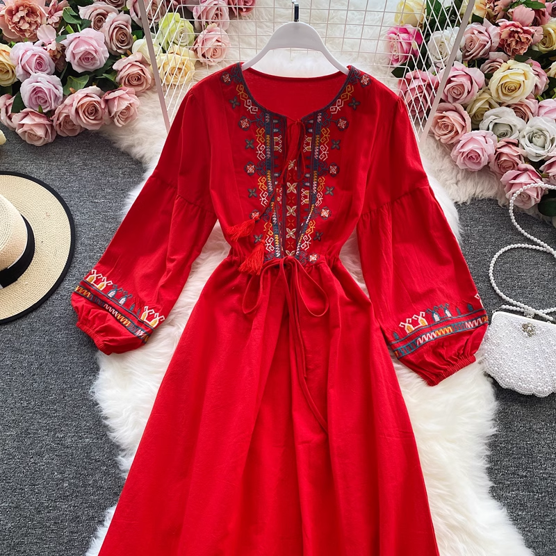 women's beach vacation dress bohemian beach dress YM597