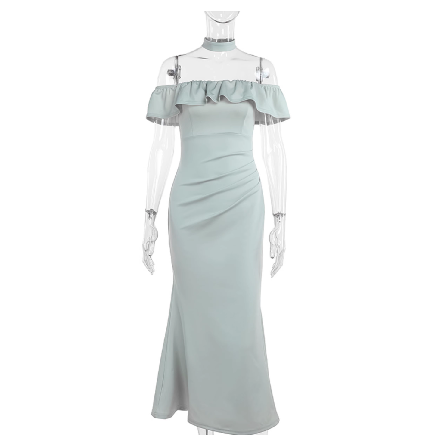 Classy Off The Shoulder Green Mermaid Long Birthday Dress Holiday Dress YM2218