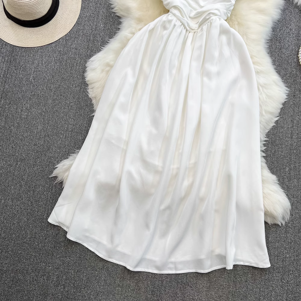 pleated mid-length a-line summer dress YM303