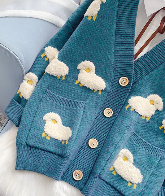 Cute sheep pattern sweater coat spring and autumn clothing, YM258